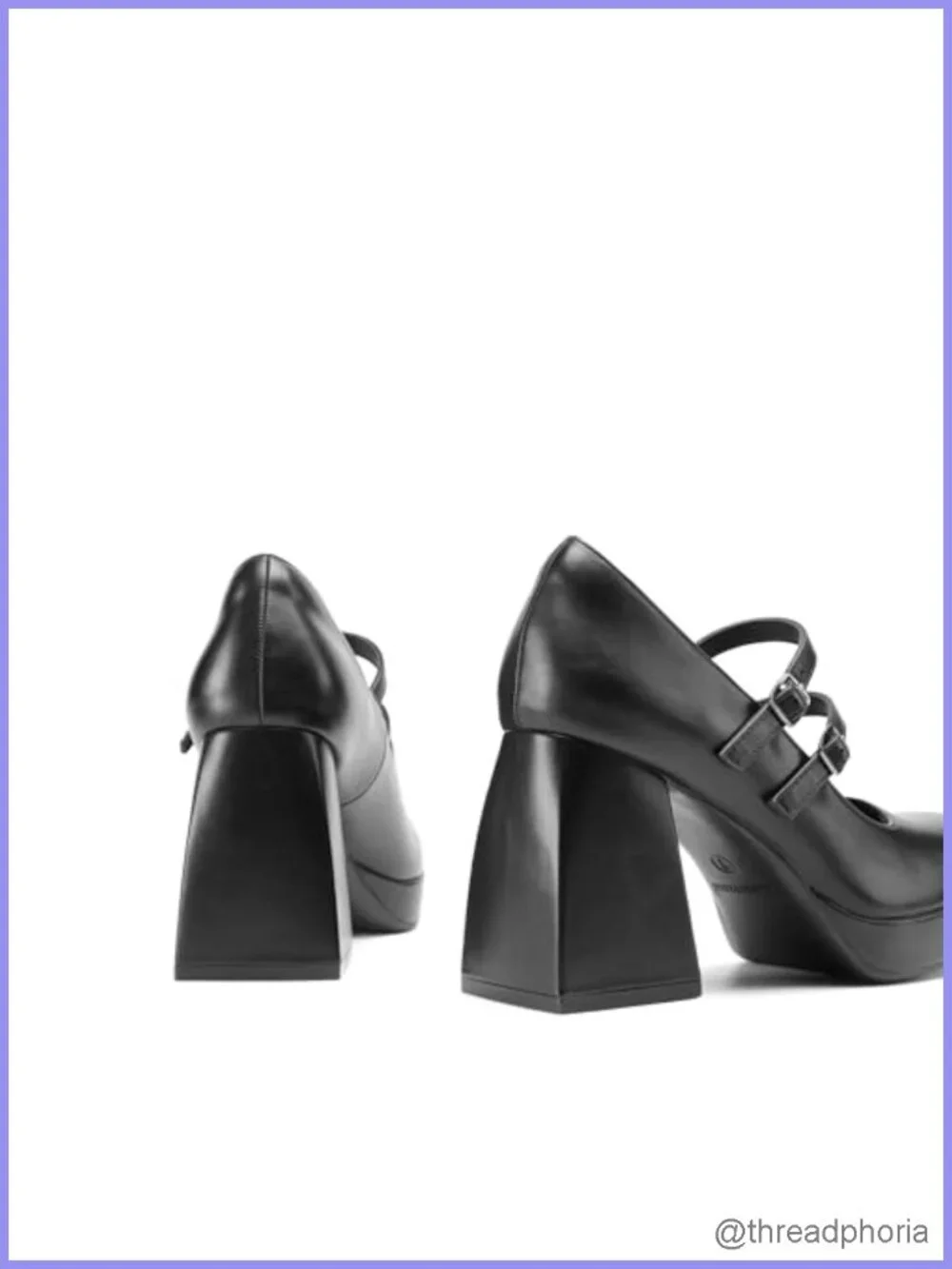 Platform Mary Jane Chunky Heels Square Toe Double Strap Y2K Women's